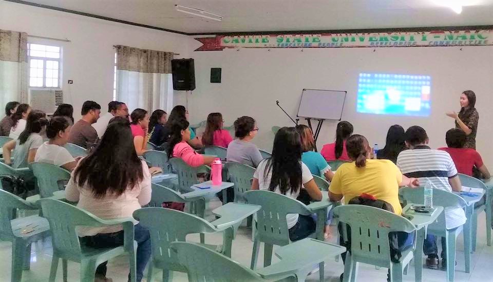 The students of Teaching Certificate Program (TCP) while having their Saturday class with Ms. Elizabeth Soriano, professor in Education