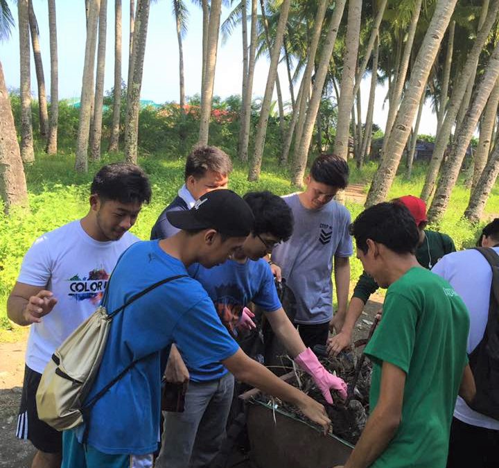 Student leaders and NSTP students join the International Coastal Cleanup